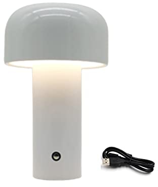 Mushroom Lamp, Touch Dimmbar Led Akku Tischlampe Wiederaufladbar Eingebaut 1800 Mah Batterie mit 3 Beleuchtungsmodi, Dekorative Tischlampe Pilz Lampe für Schlafzimmer, Nachttisch, Kinderzimmer ( Color