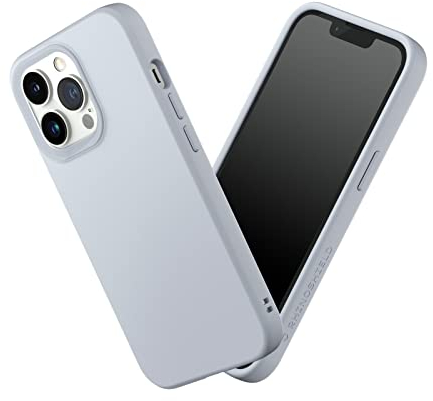 RHINOSHIELD Case kompatibel mit [iPhone 13 Pro] | SolidSuit - Stoßdämpfende & schlanke Schutzhülle mit Premium Finish - 3.5 Meter Fallschutz - Austauschbare Kamera-Ringe - Silbergrau