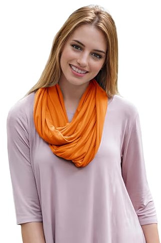Lina & Lily Modal Premium Jersey Loop Schal für Damen Herren (Orange)
