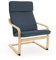 Vinylla Sessel Ersatzbezug für IKEA POANG Stuhl (Kissen Design 1, Baumwolle - Seeblau)