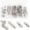 Regalstützklammer-Set, 94 Stück, 4 Stile, 5 mm, vernickelt, Schrankregalhalterungen, Regalstifte, Halter für Bücherregal, Küche, Schrank, Regal, Möbel, Schrank