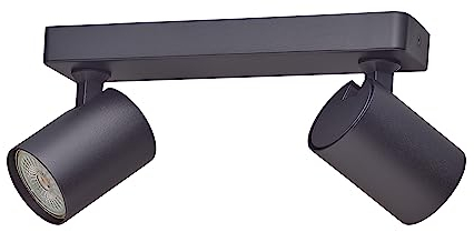 Oktaplex Bora Deckenstrahler 2-flammig GU10 LED Spotbalken 25 cm 230V Spotleuchte schwenkbar Strahler-Deckenleuchte schwarz