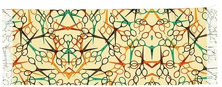 FAIRAH Hellblau-grauer Druck Kaschmerette Fransen Schal, Unisex Kaschmir Fransen Schal, Friseurschere, One size