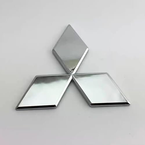 RIKCAT Auto Logo Emblem Badge für Mitsubishi Colt Z30 2004-2012, Frontklappe Kofferraum Heckklappen Logo Aufkleber Abzeichen-Zubehör Dekoratives ABS Auto Styling,Silver