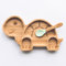 Moon & Moo Tortoise Bamboo Suction Plate for Kids and Toddlers - Non-Toxic, Plastic-Free, Stay-Put