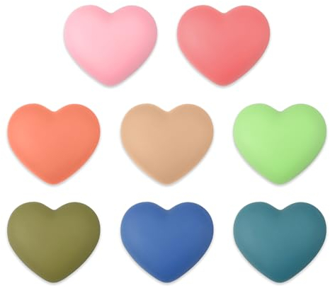 8pcs Strong Fridge Magnets, Small Heart Shaped Decorative Magnets for Refrigerator Photo Calendar Map Whiteboard Kitchen Office Classroom