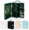Enthralite Travel Jewellery Case, Travel Must Have, Portable Jewellery Box with Mirror, PU Leather Small Organizer for Rings, Earrings, Necklaces, Bracelets (Dark Green)