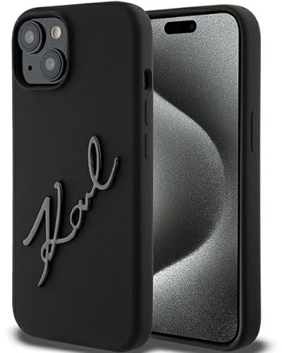 Karl Lagerfeld KLHCP15SSKSBMCK Hülle für iPhone 15 6.1 Schwarz hardcase Silicone Karl Script