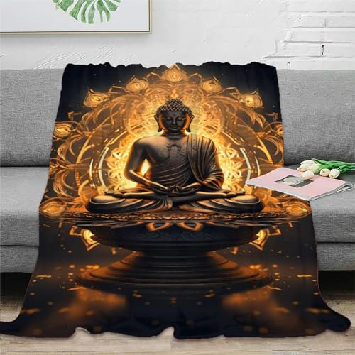 Buddha Buddha Decke Weiche Und Bequeme Fleece-Decken Sind Leicht Und Weich Und Halten Während Der Jahreszeiten Warm 40x50inch(100x130cm)