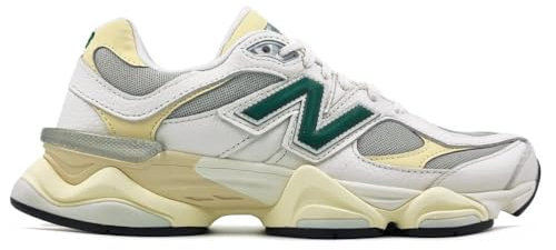 New Balance 9060 Sneakers Unisex, bianco/verde, 8 Women/6.5 Men