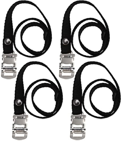 JRYXDS Pedalriemen für Heimtrainer, 4Pcs Fahrrad Pedale Clips Einstellbare Pedal Riemen Übung Fahrrad Anti-Rutsch-Riemen Universal Ersatz Fuß Pedal Teile für Übung Spin Bike und Outdoor-Fahrräder