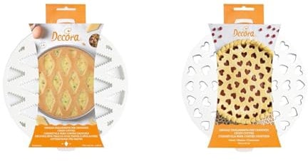 Decora 0215802 Griglia Tagliapasta per Pastiera, dal Design brevettato, Realizzata in Plastica & 0215801 Griglia Tagliapasta per Crostate Cuori, dal Design brevettato