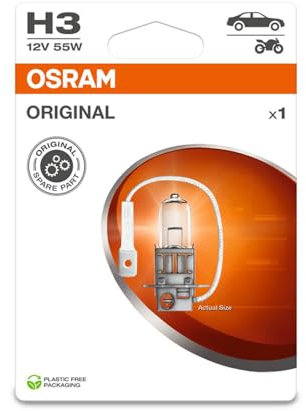 Osram ORIGINAL LINE 12V, H3, halogen headlight lamp, Single Blister (1 lamp), white