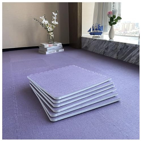 30 cm Quadratische Puzzle-Schaumstoff-Bodenmatte,12 Stück 0,4 Zoll Dicke Weiche Schaumstoff-Spielmatten,Atmungsaktive Ineinandergreifende Teppichfliesen Für Das Wohnzimmer(Color:Lila)