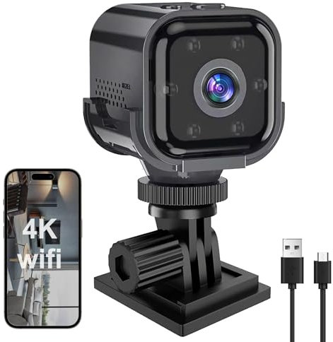 Mini Kamera Live Übertragung Handy 1080P HD, WLAN Mini Überwachungskamera Innen, Kamera Überwachung Innen, Bewegungsmelder, Nachtsicht, Gegensprechfunktion, Kompakte Sicherheitskamera für Zuhause
