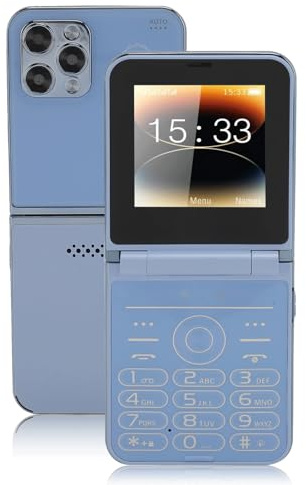 Garsent Klapphandys für Senioren, 2,6-Zoll-Handy ohne Vertrag, Große Tasten, Große Ziffern, ältere Menschen, Klapphandy, Integrierte LED-Taschenlampe, 4 SIM-Karten Im Standby-Modus, 1400