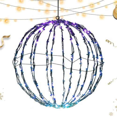 Sphere Display Lights - Colorful Lighted Ball, Cool Frame Balls Shaped Lights | Foldable Outdoor Light Spheres, Twinkling Outdoor Globe Lights, Waterproof LED Garden Ball Lights for Holiday Decor