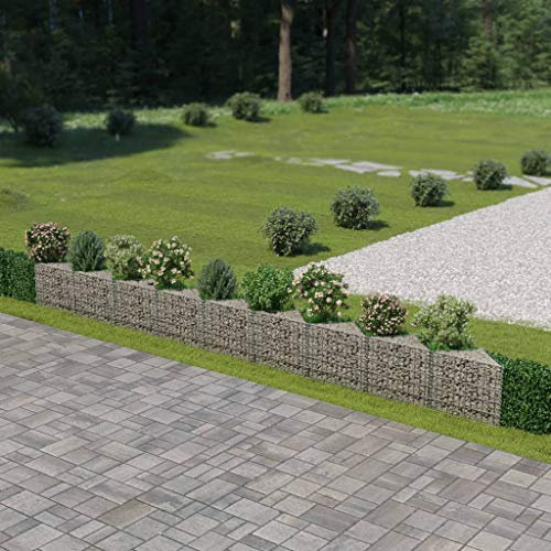 ShGaxin Gabionenwand, Pflanzkübel, Kräuterbeet, Hochbeete-kit, Pflanztrog, Vertikalbeet, Pflanzgefäße, Pflanzencontainer, Verzinkter Stahl 630×30×50 cm