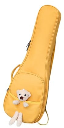Luwecf Ukulelen Tragetasche, Rucksack für Ukulele, Wetterfester Gitarrenkoffer für Auftritte Im Freien, Gelb