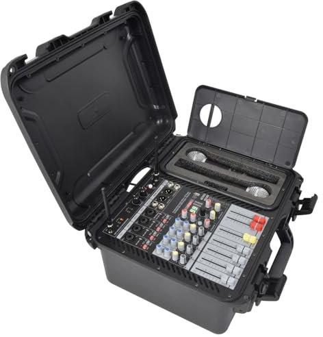 Citronic | FLITE-600 Powered Mixer Amplifier | 2 x 300W Self-Contained PA System with Dual UHF Wireless Mics, DSP Effects, Bluetooth & USB Audio Player/Recorder