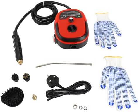 lvifloae Steam Cleaner for Home Handheld Steam Cleaner 2500w High Power 6 Speeds Adjustable Steam Cleaner for Car,Upholstery,Kitchen,Grout Tile Floor Refrigerator (UK Plug)