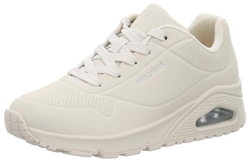 Skechers Herren Low-Top Sneaker UNO Stand ON AIR, Männer Sneakers,schnürschuhe,atmungsaktiv,Halbschuhe,straßenschuhe,Weiß OWHT,42 EU