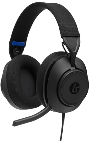 LucidSound LS10P Gen 2 Wired Gaming Headset for PlayStation - Black, quick-access audio controls, designed for comfort, premium audio, flip-to-mute boom mic, PC compatible