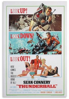 Thunderball US-Poster, James Bond, Leinwandbild, Wandkunst, dekoratives Bild, Drucke, moderne Dekoration, 20 x 30 cm