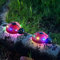 Tuzsocr 2 Stück 3D Marienkäfer Deko,Solar Marienkäfer Gartenfiguren, Wetterfest Metall Marienkäfer Wandkunst,Käfer Skulpturen mit LED Solarlampen,Insekten Deko Außenbereich Rasen Hof Gartenzaun Wand