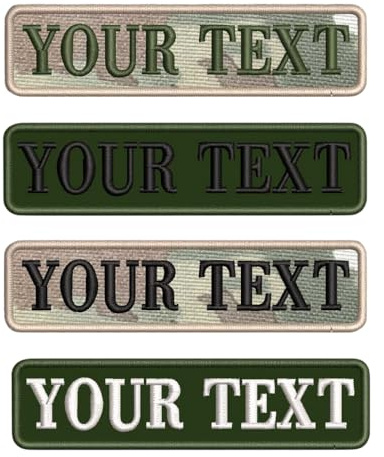 Parche de Nombre Militar Táctico Personalizado de 2 Piezas, Parche de Etiqueta de Número Personalizado para Múltiples Bolsas de Ropa Chaleco Chaquetas Funciona con Gancho y Bucle, Respaldo de Hierro
