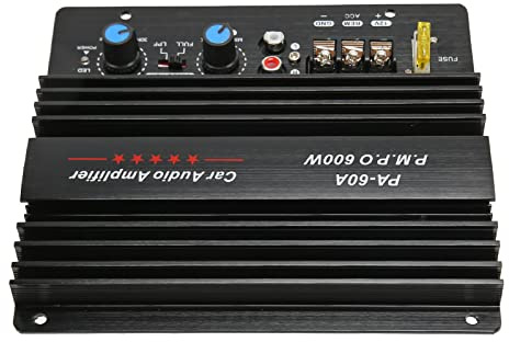 Jectse Car Sound Power Amplifier Board with 12V 600W High Power, Aluminum Material, Excellent Chip, Quality Sound, Suitable for Most Cars