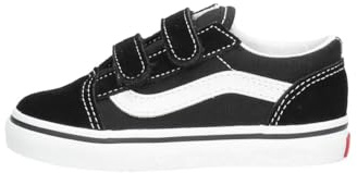 Vans Girls Old Skool V Active, Black, 7 M US Toddler