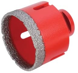RUBI 4915 | Brocas de Diamante DRYGRES | Perforación de Baldosa Cerámica, Gres Porcelánico, Mármol y Granito | Broca Porcelánico para Taladro en Seco | Taladro Ø 60 mm