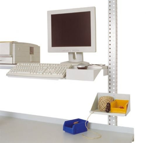 Manuflex ZB3550.7035 Tastaturträger mit Mousefläche zur Befestigung an Ablage-Konsole und Gerätebrücke RAL7035 lichtgrau