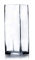 WGV Hohe quadratische Vase Glasblock, Länge 7.6 cm, Höhe 20.3 cm, transparenter Blumenbehälter mit Knospenmotiv, Kerzenhalter, Pflanzgefäß, Terrarium für Hochzeit, Party, Home Office Decor, 1 Stück