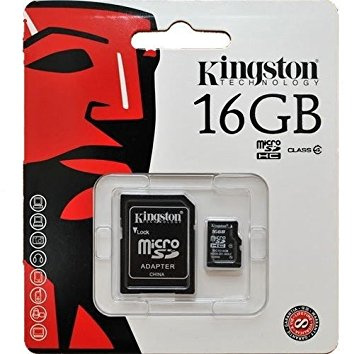 Kingston sdc10g2/16GB MicroSD Card 16 GB, Class 10, UHS-I, 45 MB/s, with Free SD Adapter, Black + Micro SD Reader