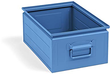 kaiserkraft | Stapelkasten aus Stahlblech | Volumen ca 25 l | lichtblau RAL 5012