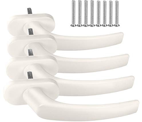 4 x Alu Fenstergriff in Creme RAL 9001 - Stiftlänge 35mm