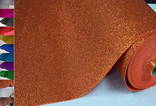 StoffBook MOOSGUMMI GLITZER METERWARE 2MM BASTELMATERIAL STOFF STOFFE, D287 (ORANGE)