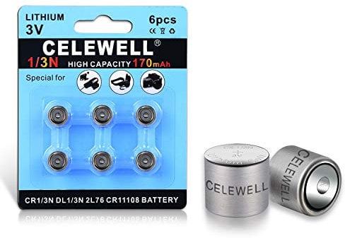 【7 Jahre Garantie】 CELEWELL 6er Pack DL1 / 3N 3V Lithiumbatterie 170mAh Hohe Kapazität für Laservisiere Wie CR1 / 3N CR 1 / 3N