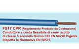 cordina filo cavo unipolare FS17 CPR al metro (1 metro) (Ø 6 mm. Grigio - FS17 CPR)