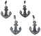 4 STK Tischdeckenbeschwerer Anker Gußeisen grau antik extra schwer Shabby Chic Tischdeckenklammern maritim Gewichte schwer Tischdecken Tischtuchbeschwerer 8cm Ankerdeko