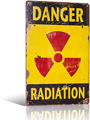 Plaque en métal vintage rétro avec inscription « Danger Radiation Do Not Enter »