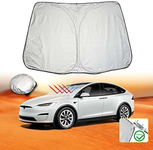 LFOTPP Model S Auto Sonnenschutz für Frontscheibe Innen, Windschutzscheibe Sonnenblende Faltbare Sonnenschutzfolie Zubehör