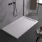 Plato de ducha gris de mineral con efecto de pizarra de la serie Paris Slim 3 cm, revestimiento de gelcoat, antideslizante