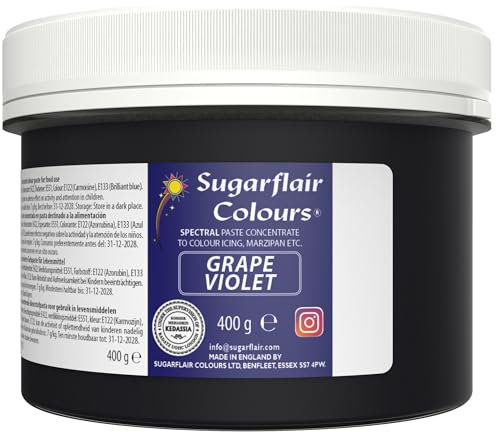 Sugarflair Spectral Grape Violet Food Colouring Paste, Highly Concentrated Food Colouring for Buttercream, Sugar Paste, Royal Icing, Cake Mixes and More! Vibrant Colour Food Dye - 400g