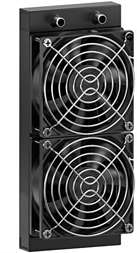 CLDIY Wasserkühlungskühler, 12-Rohr-Aluminium-Wärmetauscher-Kühler mit Lüfter für PC-CPU-Computer Wasserkühlsystem DC12V 240 mm