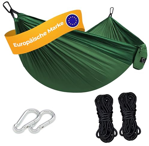 Hängematte Camping - Ultraleichte Outdoor Hängematte, Perfektes Camping Geschenke, Camping Hängematte Outdoor, Hängematte 1 Person mit Baumgurten + Karabiner