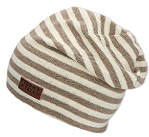 Sterntaler Unisex Slouch Streifle Beanie-Mütze, Ecru, 45