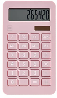 Miquelrius - Calculatrice de Bureau Solaire, Calculatrice à 10 Chiffres avec Grandes Touches et écran LCD Facile à Lire, Design Compact et Efficace pour Le Bureau et la Maison, Rose